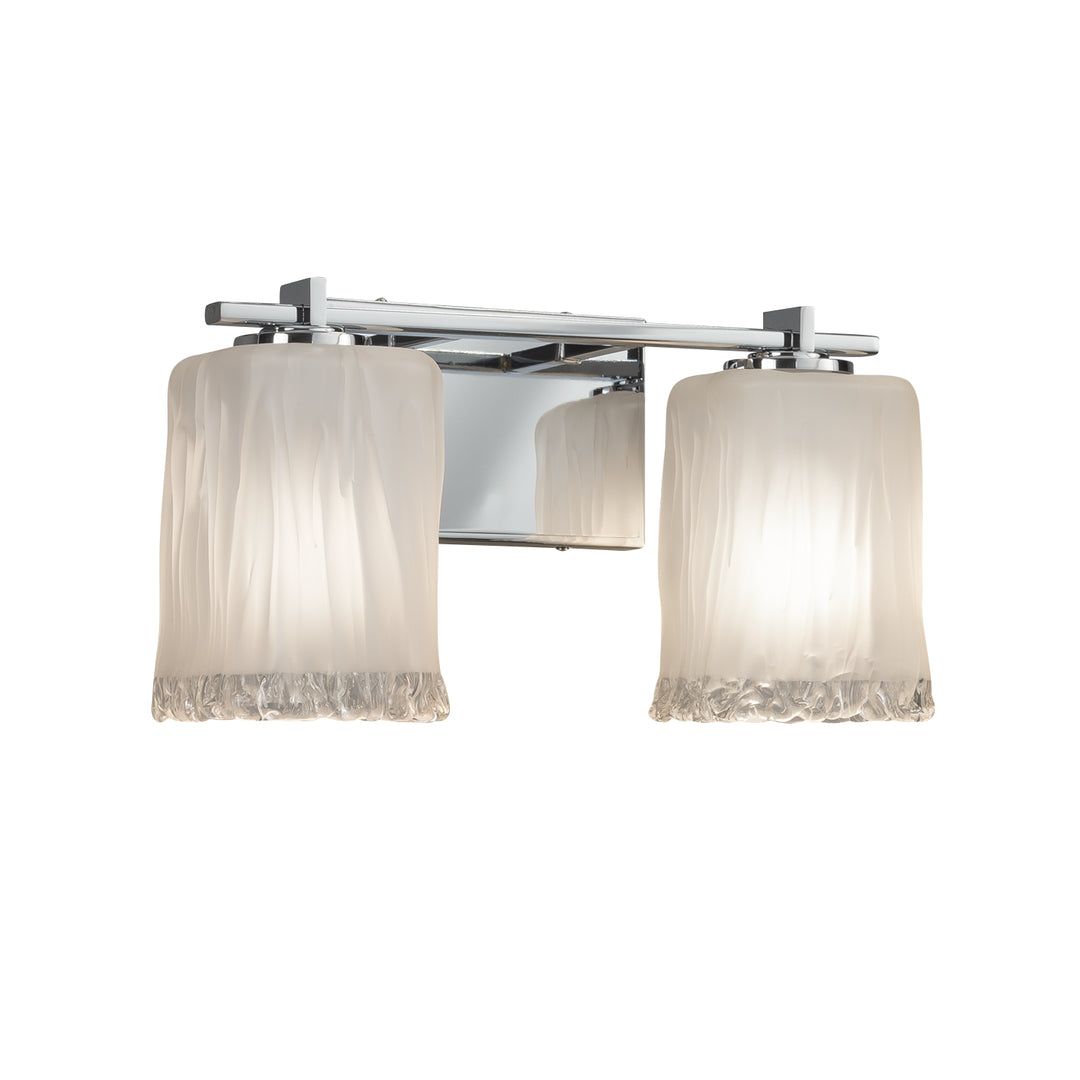 Justice Designs Veneto Luce GLA-8442-26-WTFR-CROM Bath Vanity Light 15 in. wide - Polished Chrome
