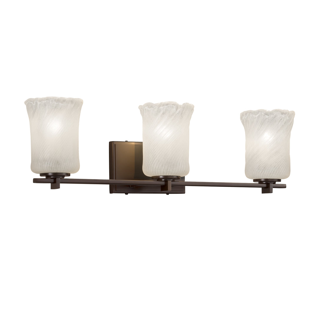 Justice Designs Veneto Luce GLA-8443-16-WHTW-DBRZ Bath Vanity Light 25 in. wide - Dark Bronze
