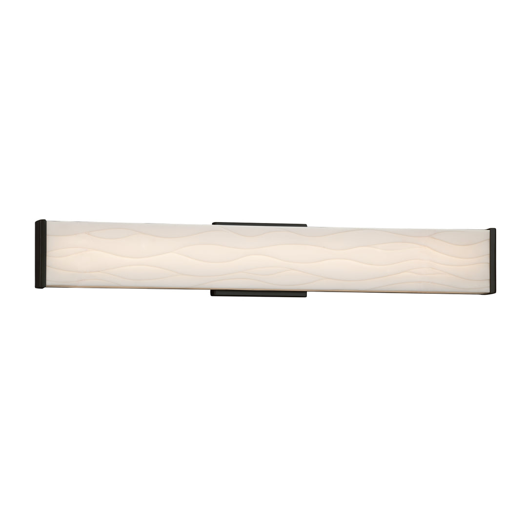 Justice Designs Porcelina PNA-8605-WAVE-MBLK Bath Vanity Light 29 in. wide - Matte Black