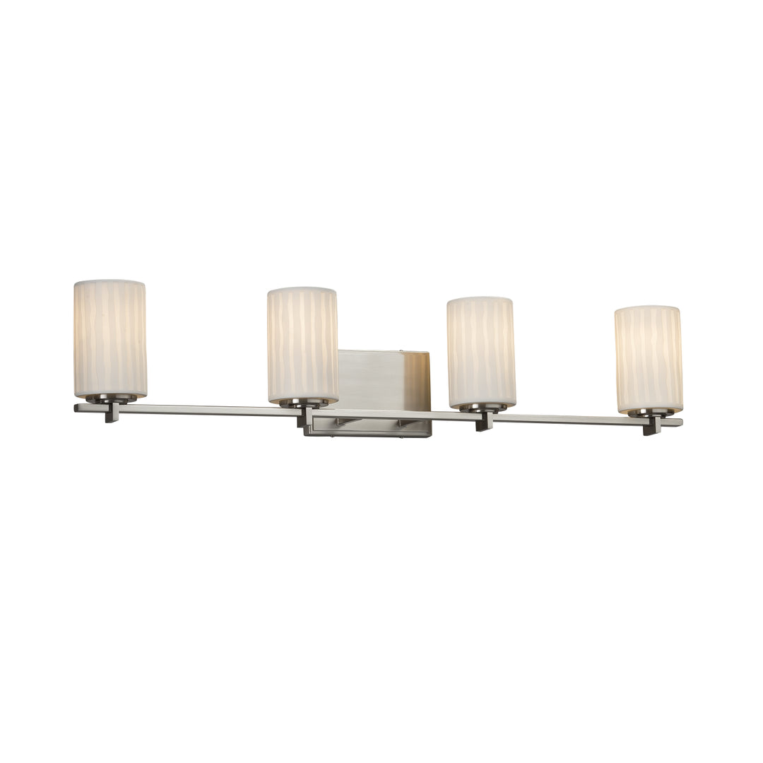 Justice Designs Limoges POR-8444-10-WFAL-NCKL Bath Vanity Light 34 in. wide - Brushed Nickel