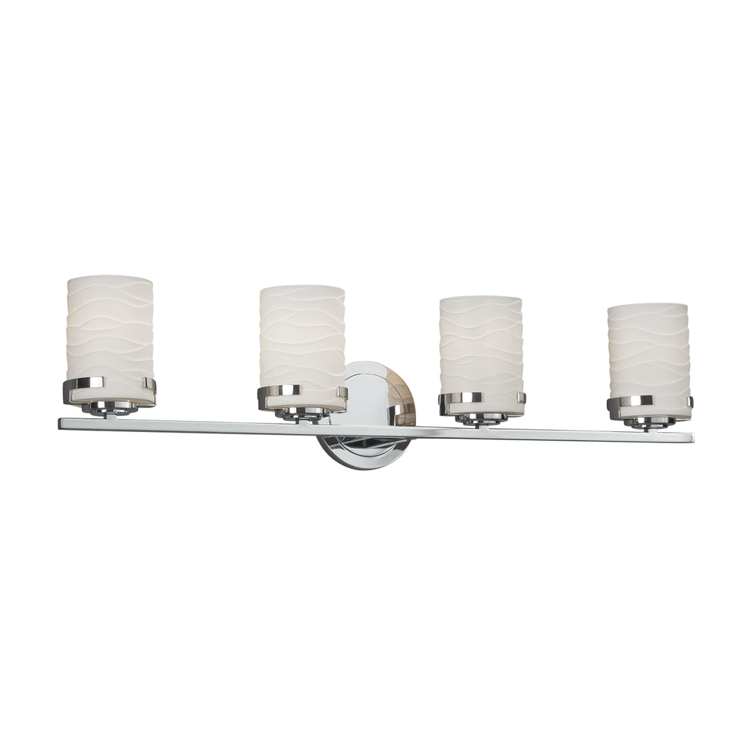 Justice Designs Limoges POR-8454-10-WAVE-CROM Bath Vanity Light 32 in. wide - Polished Chrome