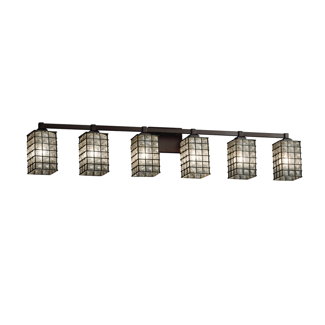 Justice Designs Wire Glass WGL-8436-15-GRCB-DBRZ Bath Vanity Light 49 in. wide - Dark Bronze