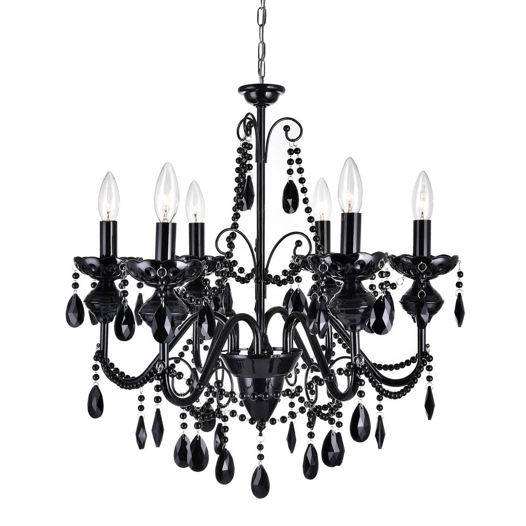 CWI Keen 5095p22b-6 Chandelier Light - Black