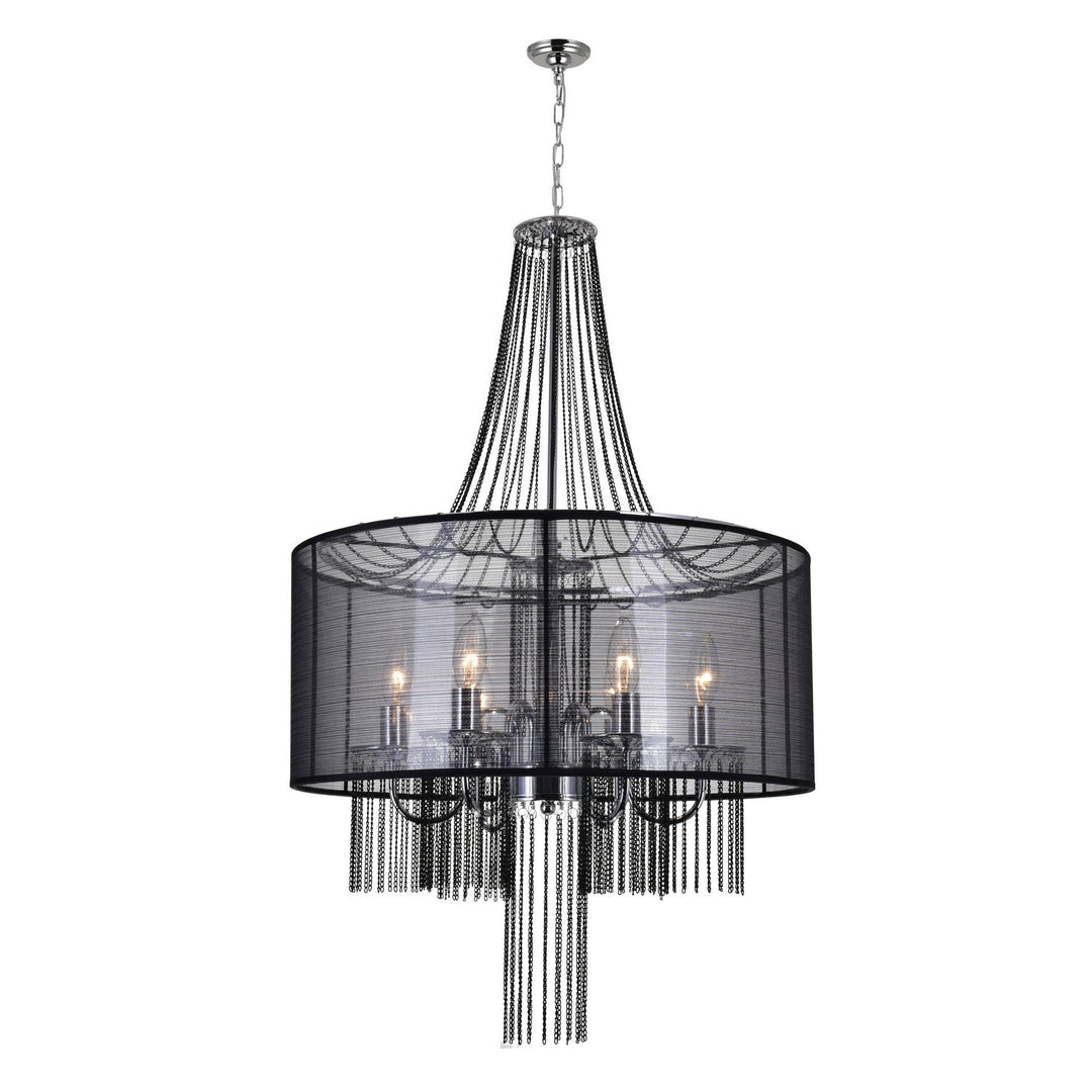 CWI Amelia 5475p20c-6 Black Chandelier Light - Chrome