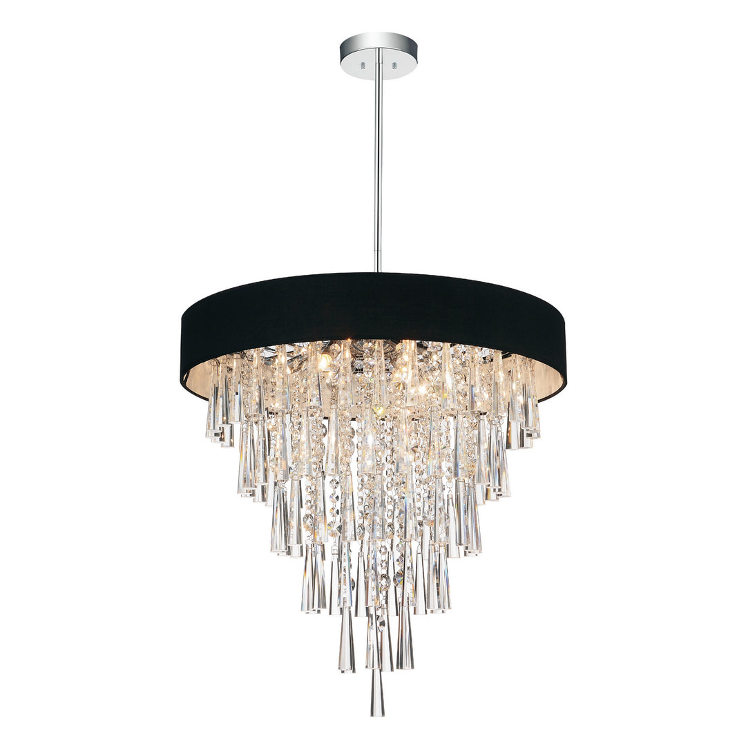 CWI Franca 5523p22c (black) Chandelier Light - Chrome