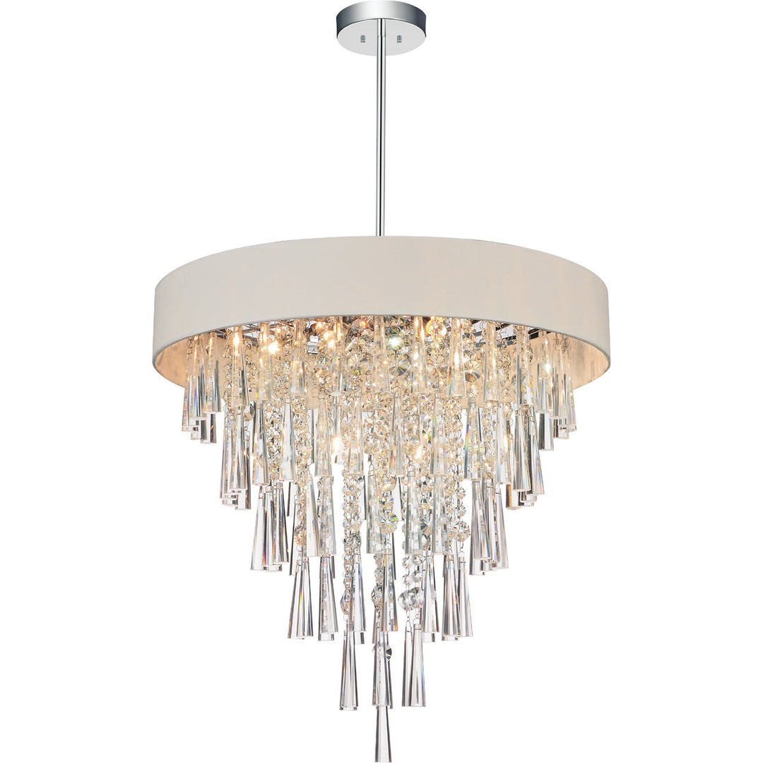 CWI Franca 5523p22c (off White) Chandelier Light - Chrome