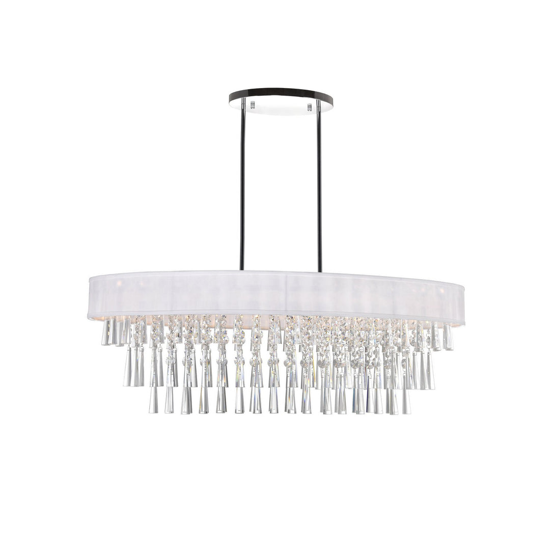 CWI Franca 5523p38c-o (off White) Pendant Light - Chrome