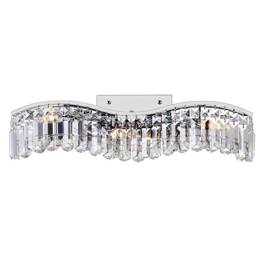 CWI Glamorous 8004w25c-a (clear) Bath Vanity Light 25 in. wide - Chrome