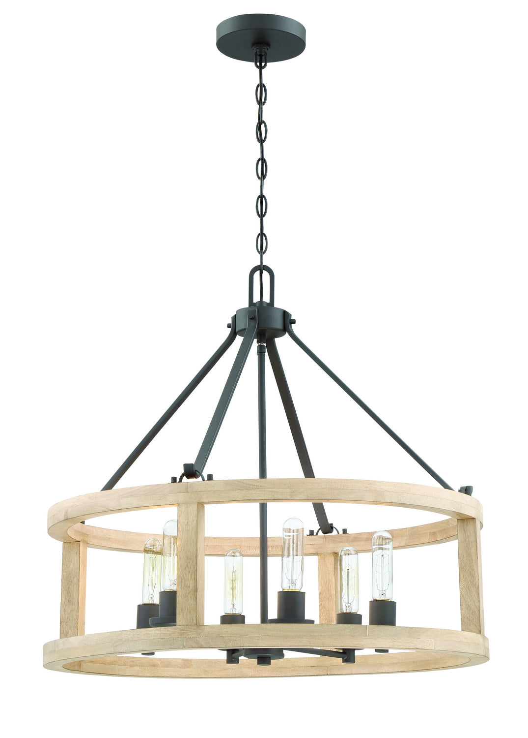 Craftmade Astoria 44096-CIDO Pendant Light - Cast Iron/Distressed Oak