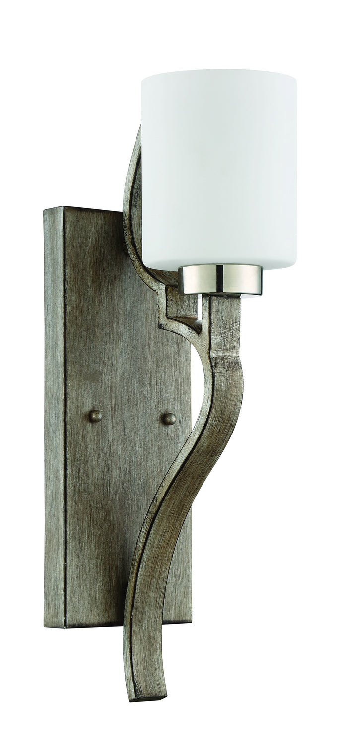 Craftmade Jasmine 46761-PLNWF Wall Light - Polished Nickel/Weathered Fir