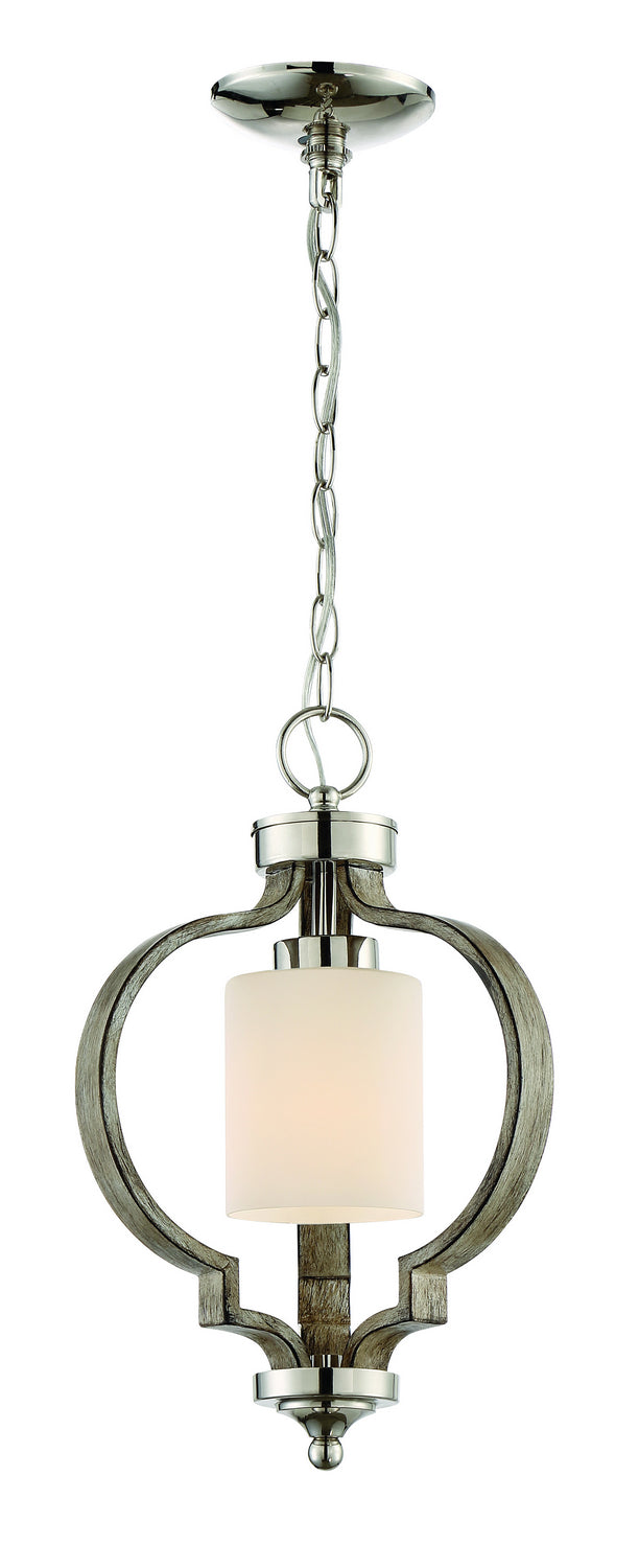 Craftmade Jasmine 46791-PLNWF Pendant Light - Polished Nickel/Weathered Fir