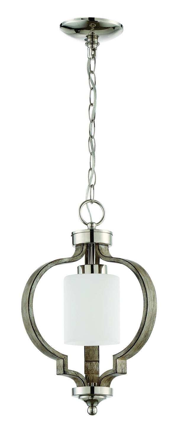 Craftmade Jasmine 46791-PLNWF Pendant Light - Polished Nickel/Weathered Fir