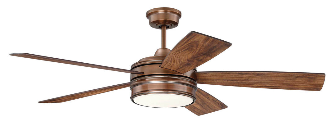 Craftmade Braxton BRX52BCP5 Ceiling Fan 52 - Brushed Copper, Dark Cedar/Chestnut/