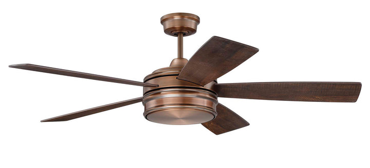 Craftmade Braxton BRX52BCP5 Ceiling Fan 52 - Brushed Copper, Dark Cedar/Chestnut/