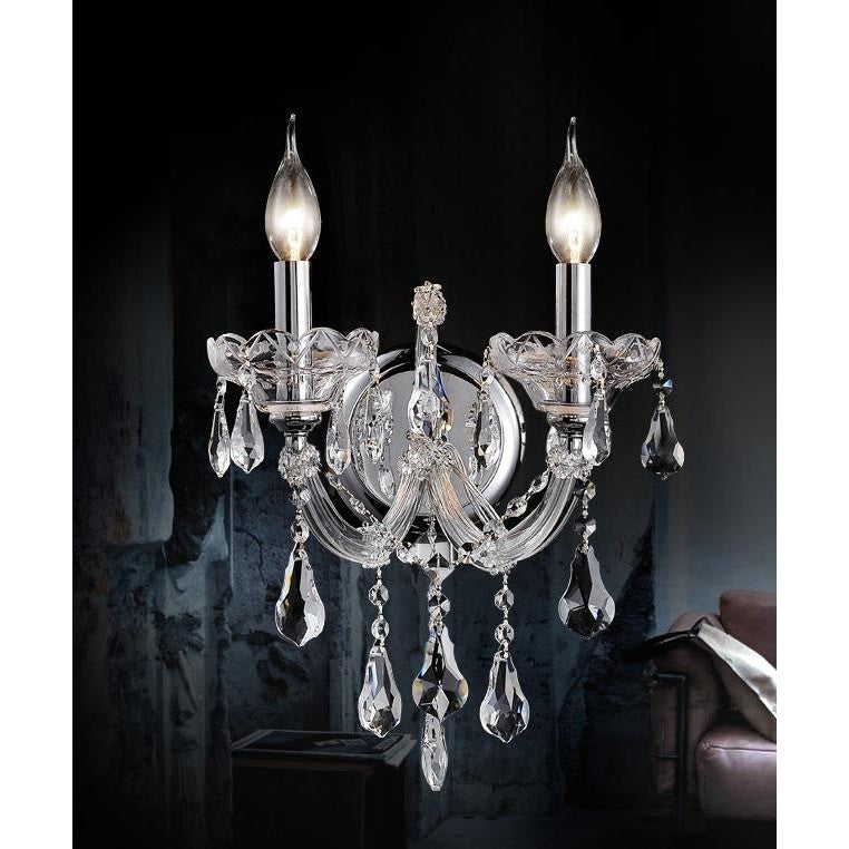 CWI Maria Theresa 8318w12c-2 (clear) Wall Sconce Light - Chrome