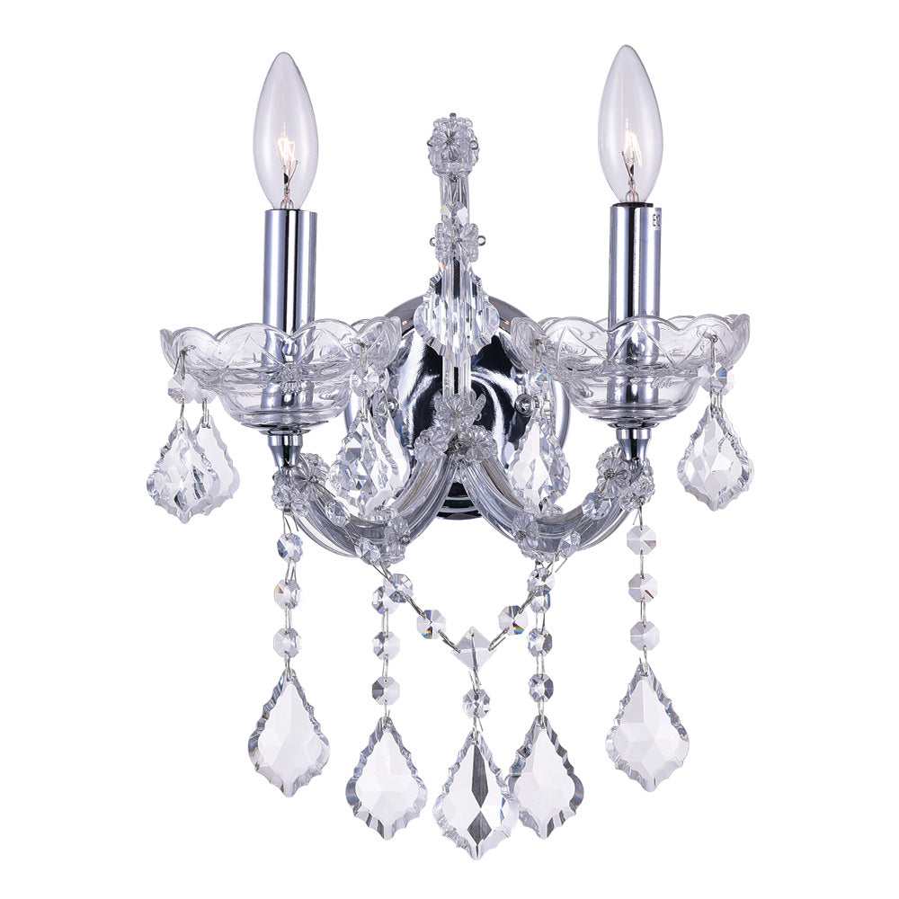 CWI Maria Theresa 8318w12c-2 (clear) Wall Sconce Light - Chrome