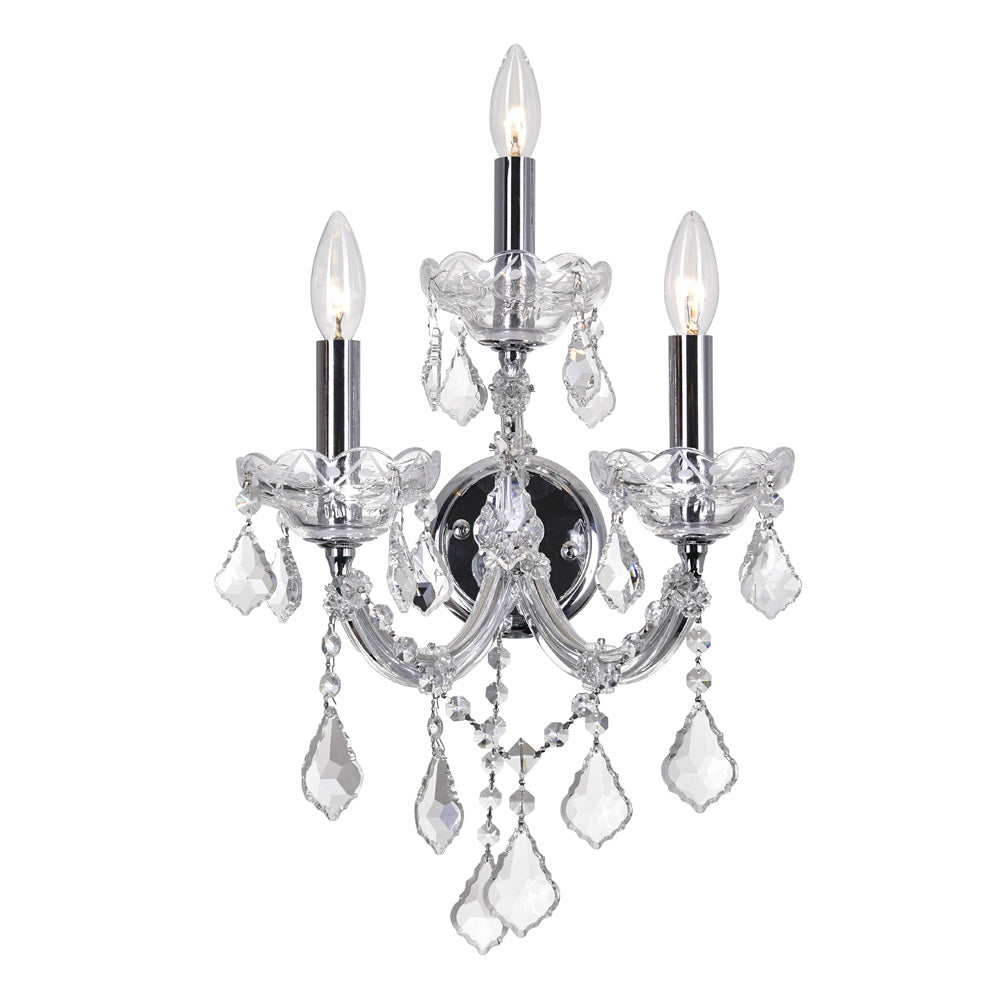 CWI Maria Theresa 8318w12c-3 (clear) Wall Sconce Light - Chrome