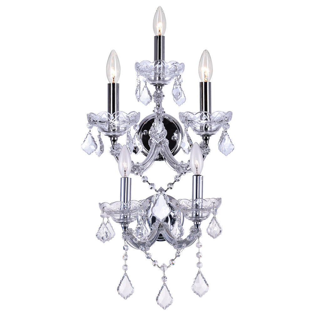 CWI Maria Theresa 8318w12c-5 (clear) Wall Sconce Light - Chrome