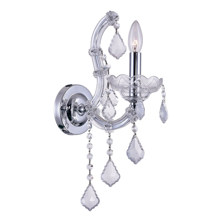 CWI Maria Theresa 8318w5c-1 (clear) Wall Sconce Light - Chrome