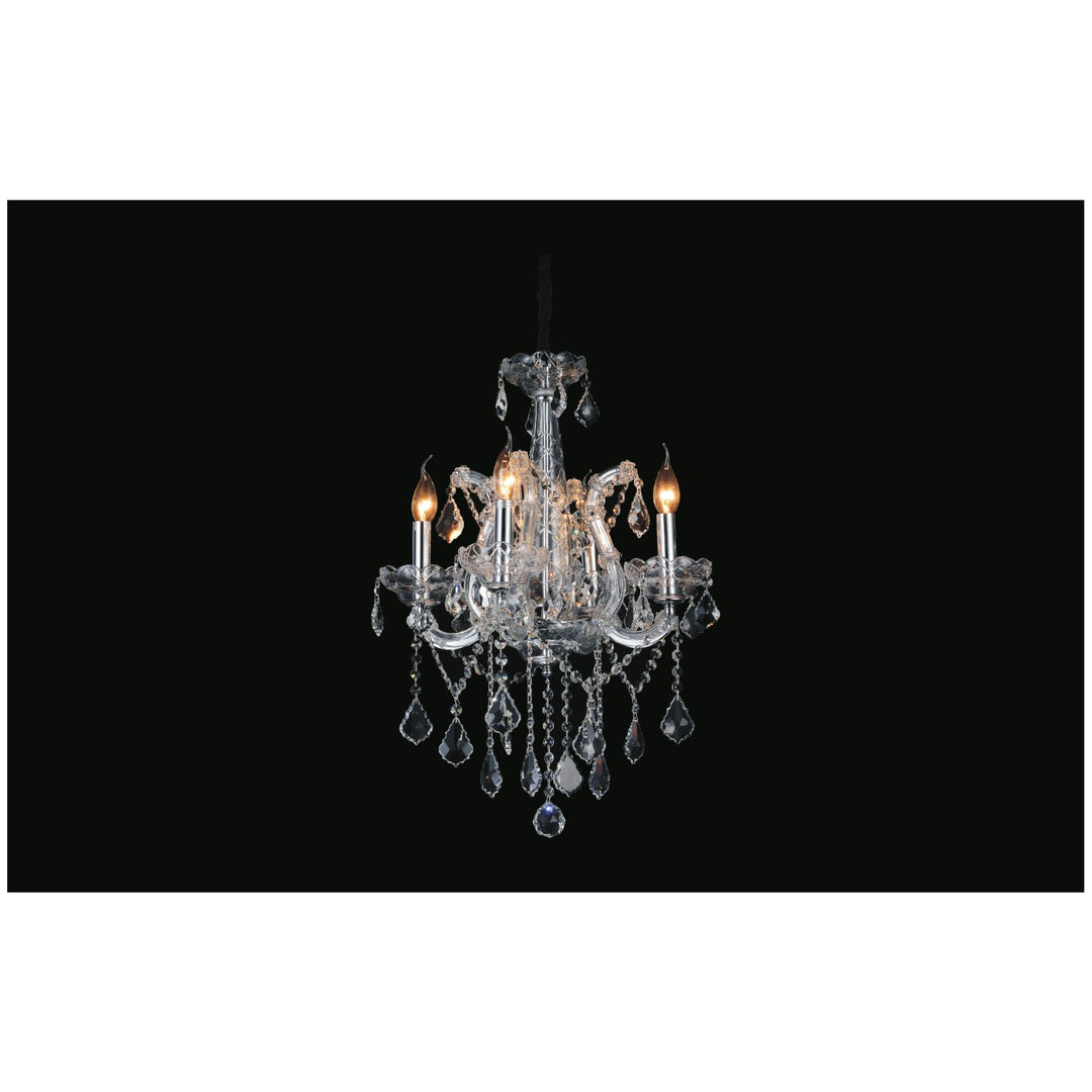 CWI Maria Theresa 8397p18c-4(clear) Chandelier Light - Chrome