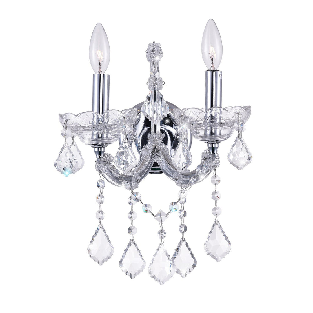 CWI Maria Theresa 8397w12c-2(clear) Wall Sconce Light - Chrome