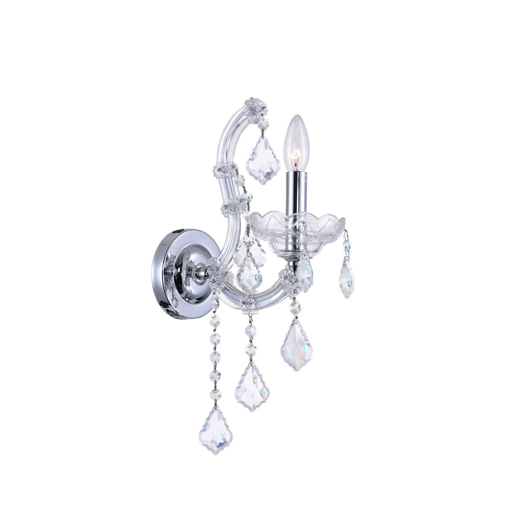 CWI Maria Theresa 8397w5c-1(clear) Wall Sconce Light - Chrome