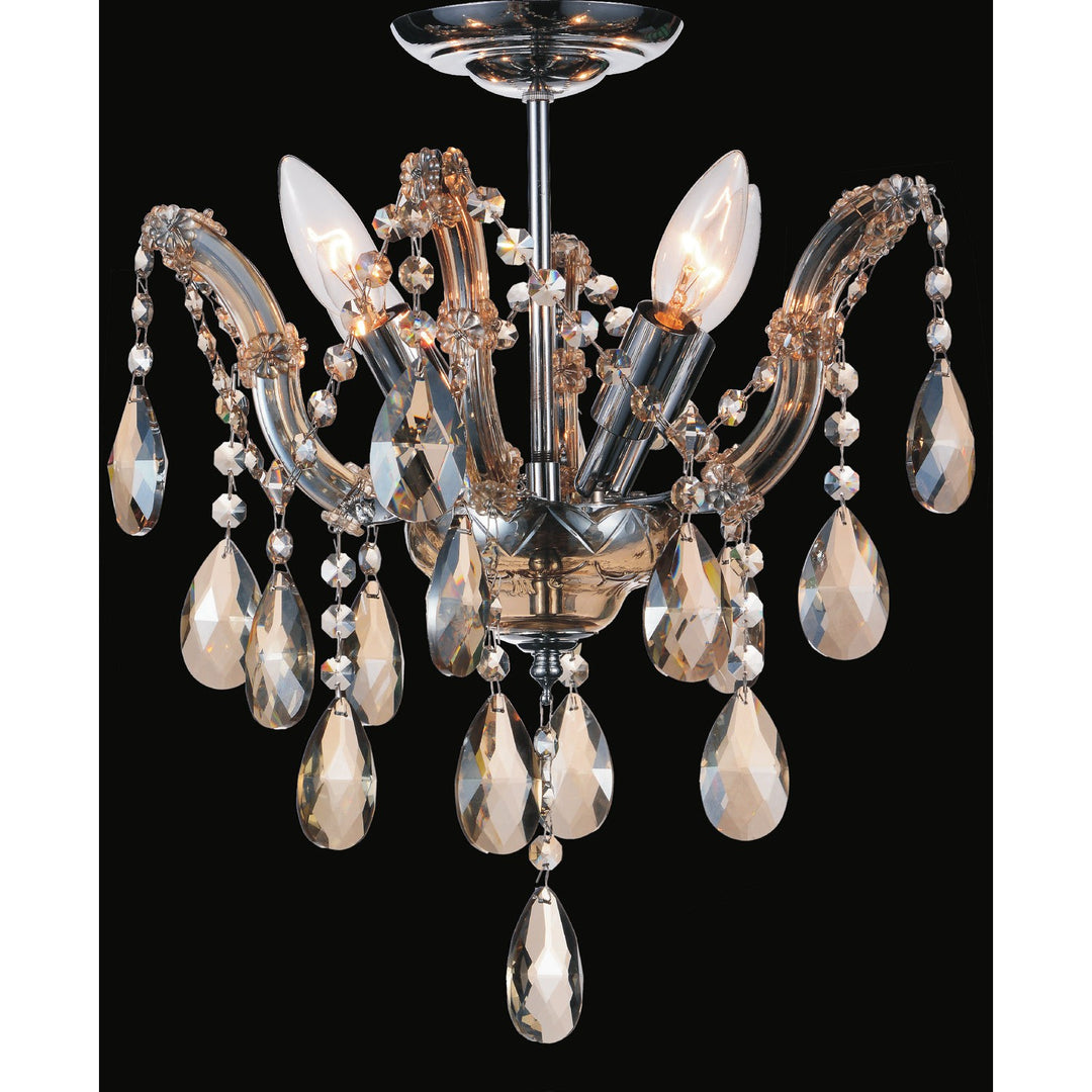 CWI Payton 8418c14c-4(cognac) Ceiling Light - Chrome