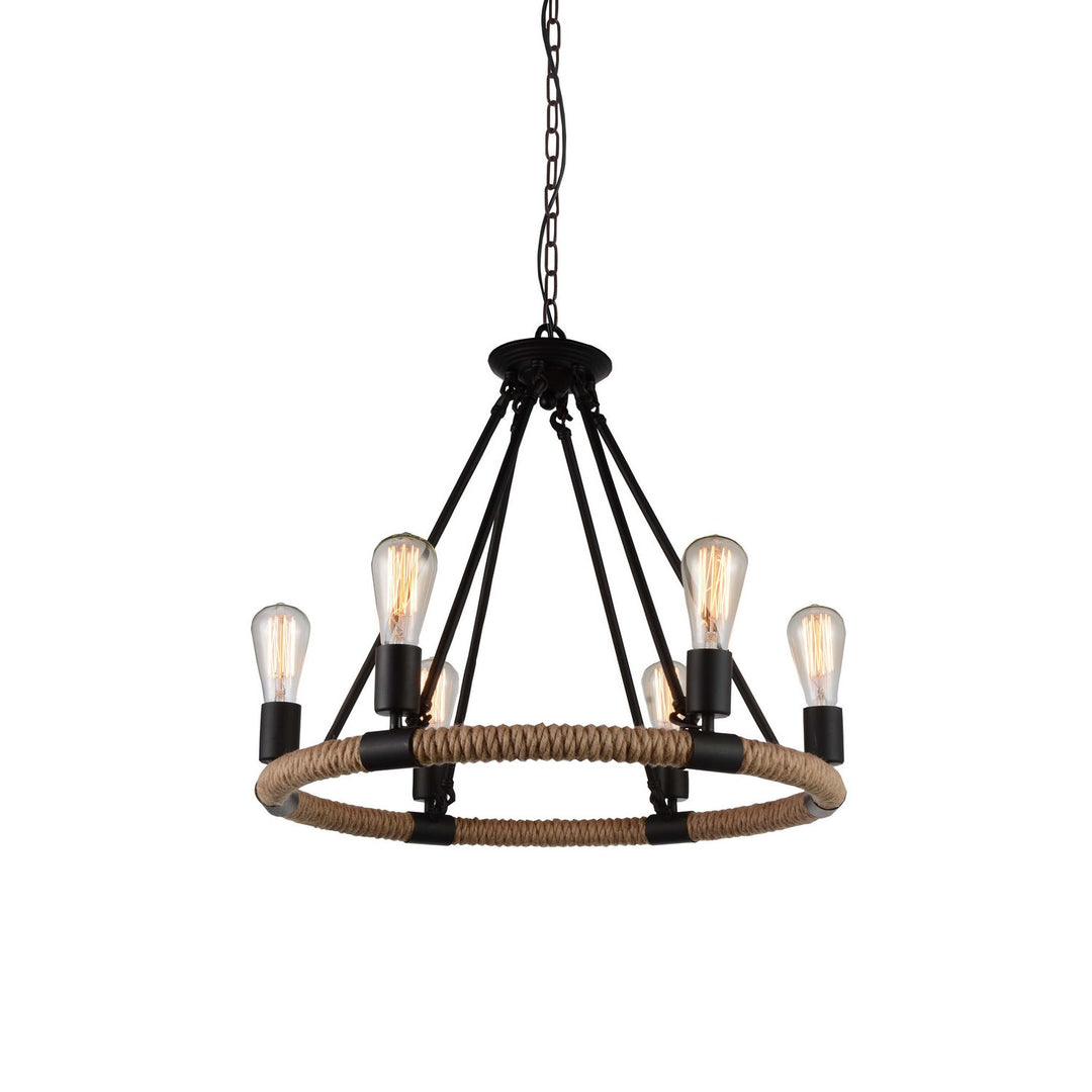 CWI Ganges 9671p25-6-101 Chandelier Light - Black