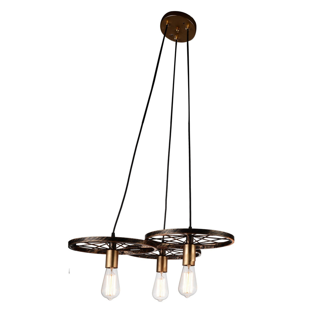 CWI Ravi 9699p25-3-194 Pendant Light - Black & Gold