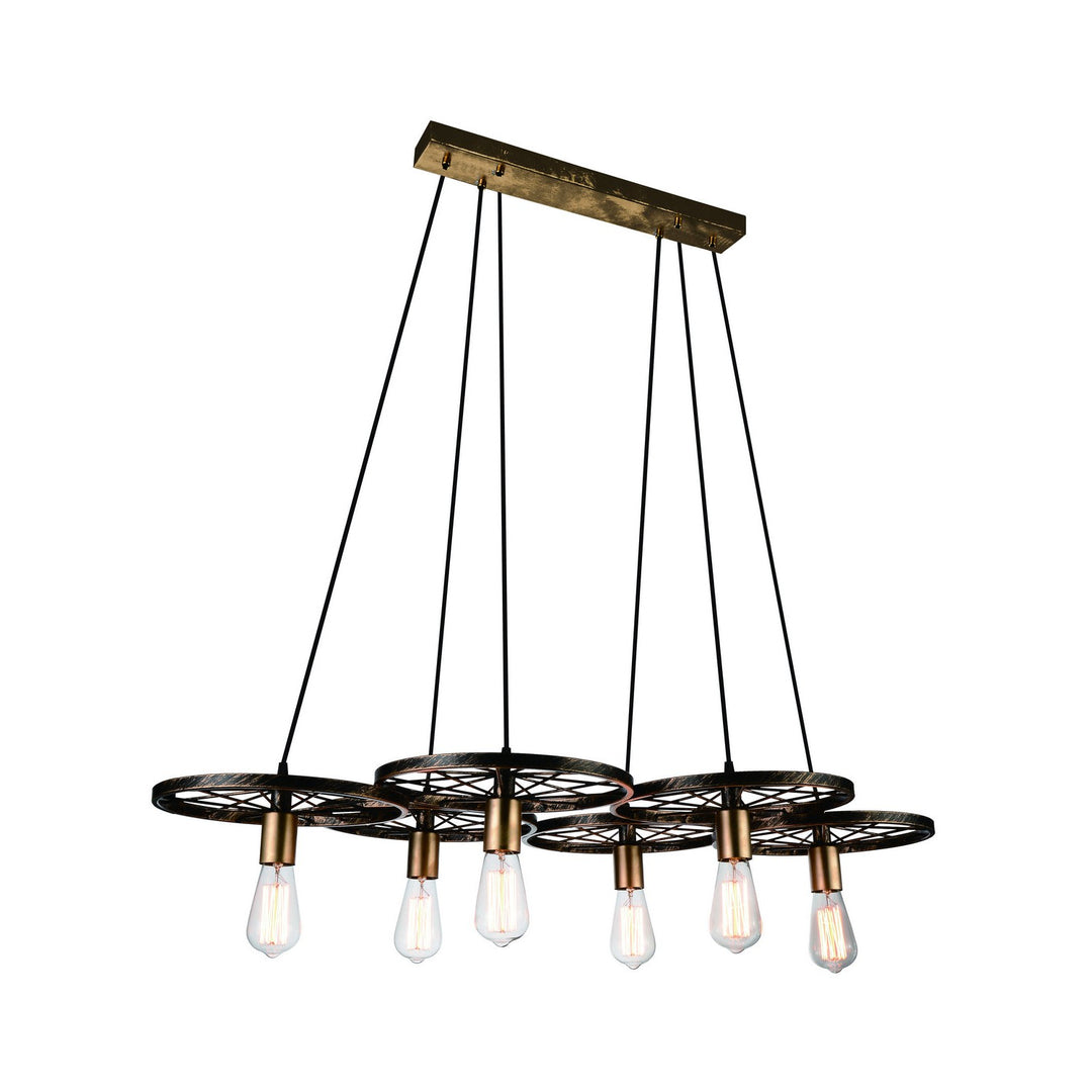 CWI Ravi 9699p41-6-194 Pendant Light - Black & Gold