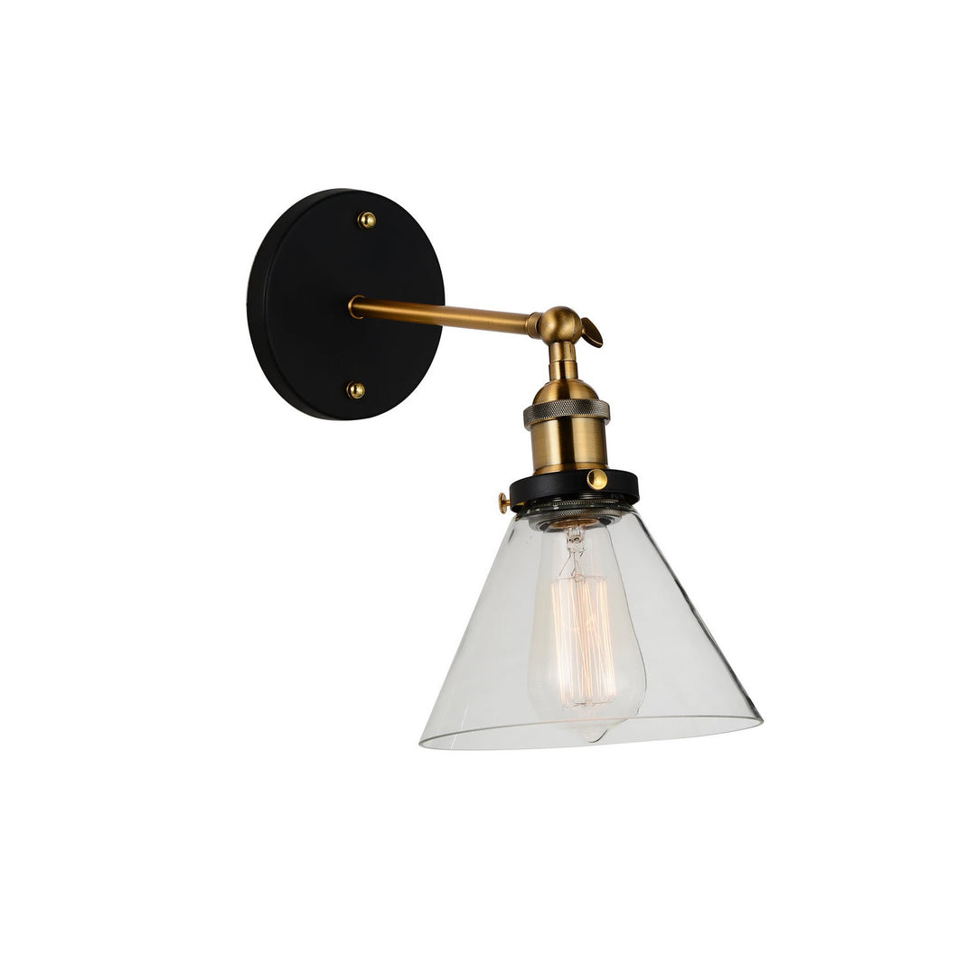 CWI Eustis 9735w7-1-101 Wall Sconce Light - Black & Gold Brass