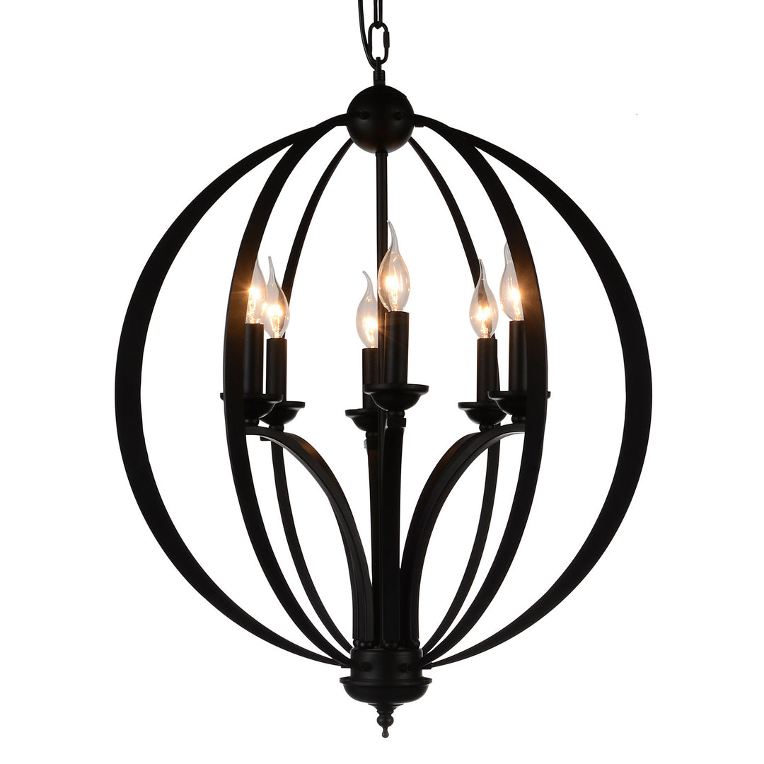 CWI Drift 9825p24-6-101 Chandelier Light - Black