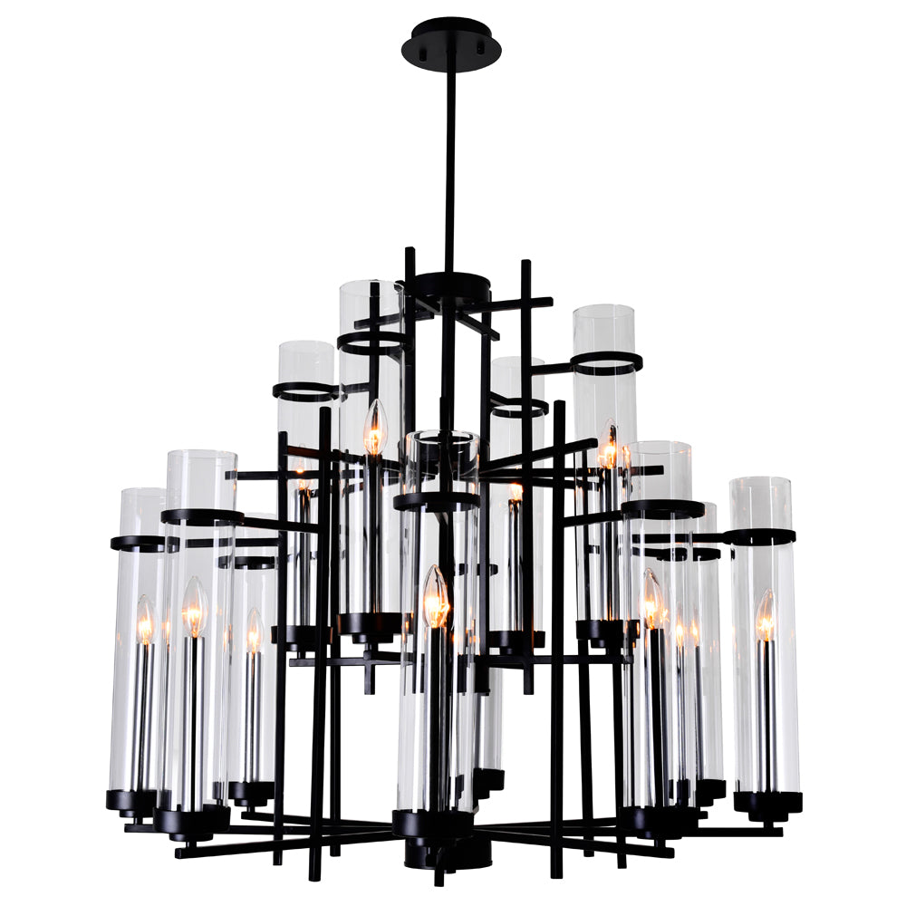 CWI Sierra 9827p38-12-101 Chandelier Light - Black