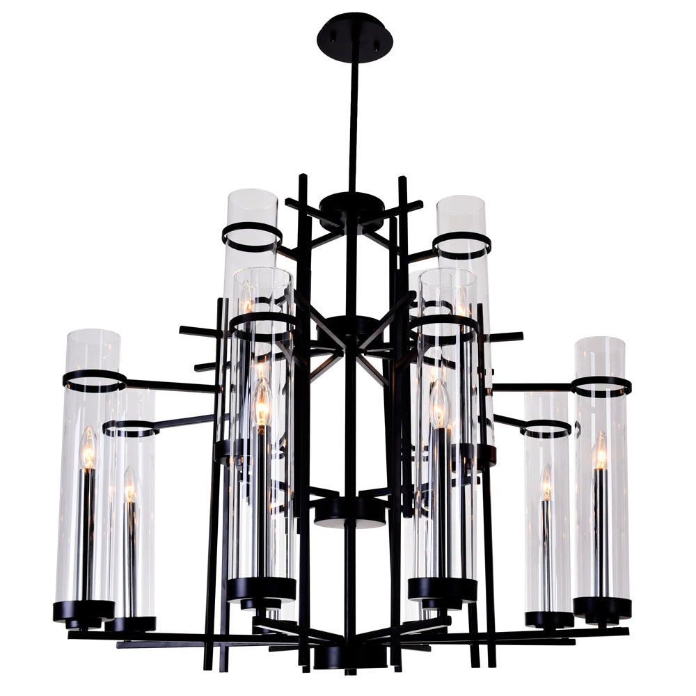 CWI Sierra 9827p38-12-101 Chandelier Light - Black