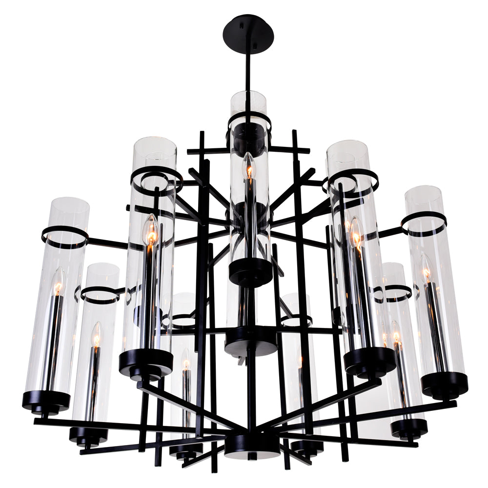 CWI Sierra 9827p38-12-101 Chandelier Light - Black