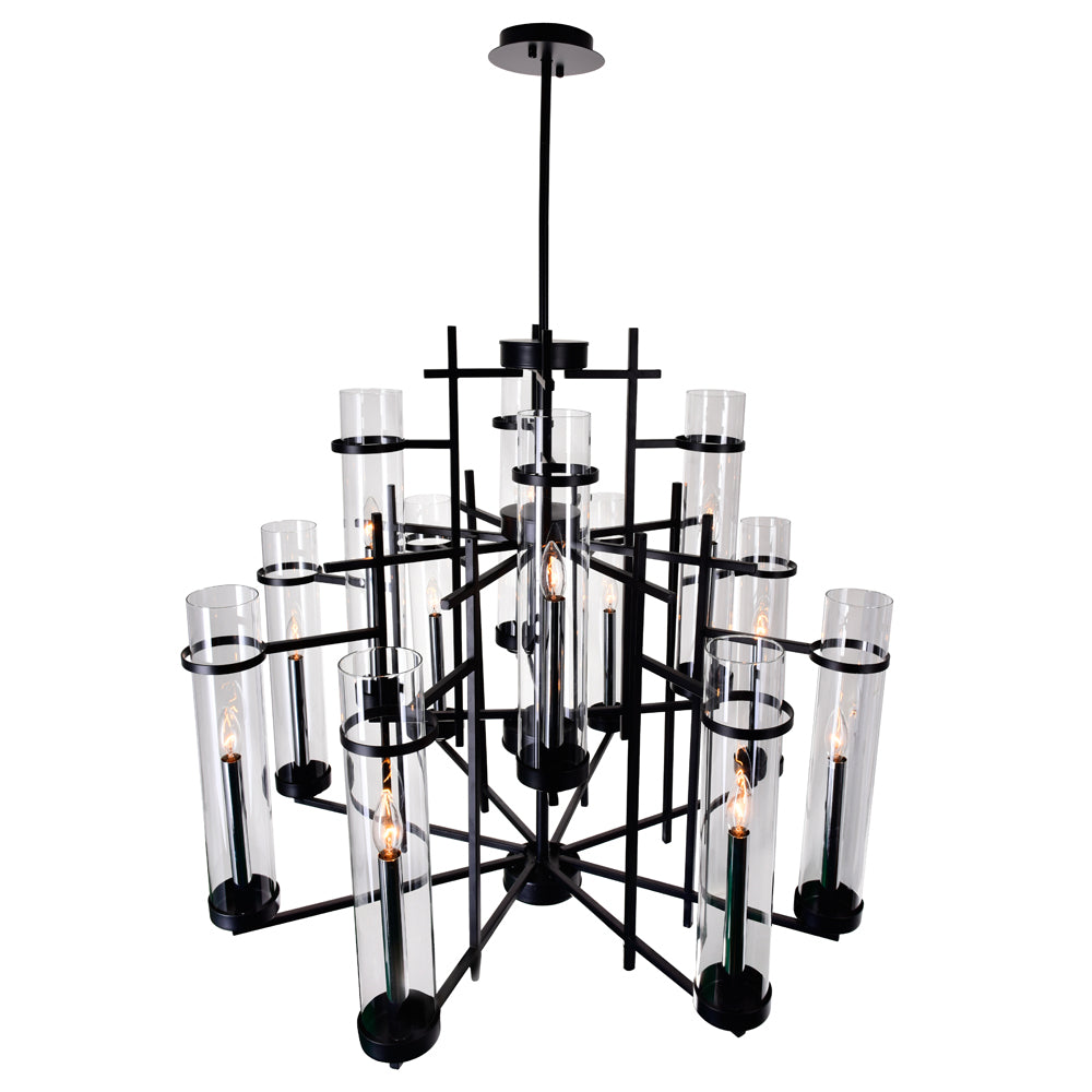 CWI Sierra 9827p38-12-101 Chandelier Light - Black