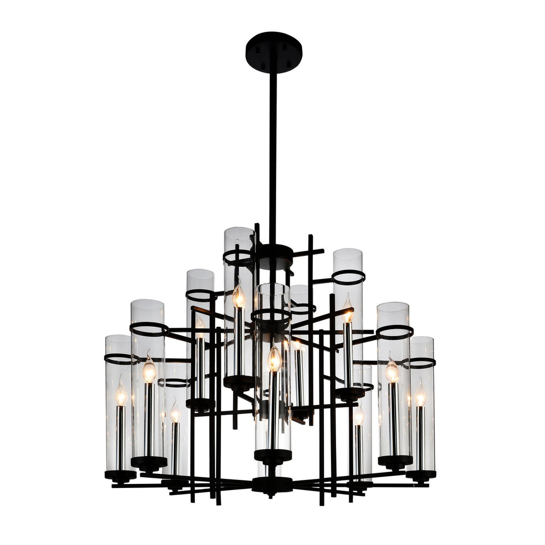 CWI Sierra 9827p38-12-101 Chandelier Light - Black