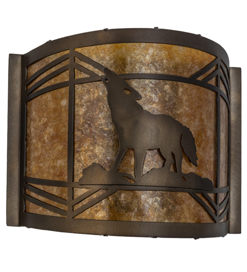 Meyda Tiffany Northwoods Wolf On The Loose 81054 Wall Light - Antique Copper