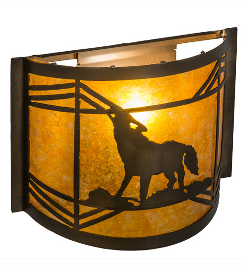 Meyda Tiffany Northwoods Wolf On The Loose 81054 Wall Light - Antique Copper