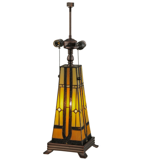 Meyda Tiffany Lighting 81092 Sierra Prairie Mission Two Light Table Base Hardware Utility Light Bronze / Dark