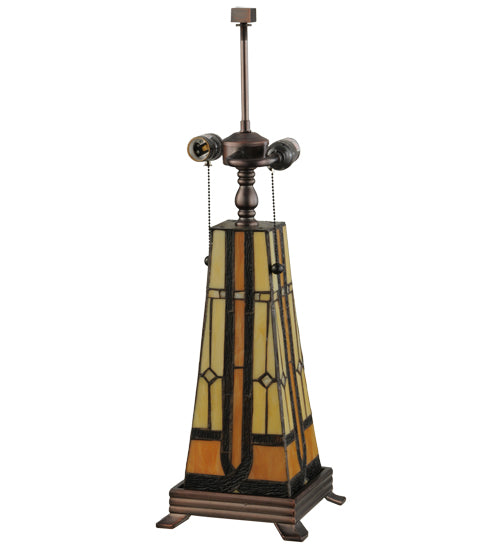 Meyda Tiffany Lighting 81092 Sierra Prairie Mission Two Light Table Base Hardware Utility Light Bronze / Dark