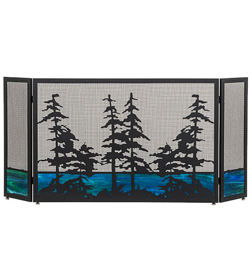 Meyda Tiffany Lighting 81106 Tall Pines Fireplace Screen Home Decor Black