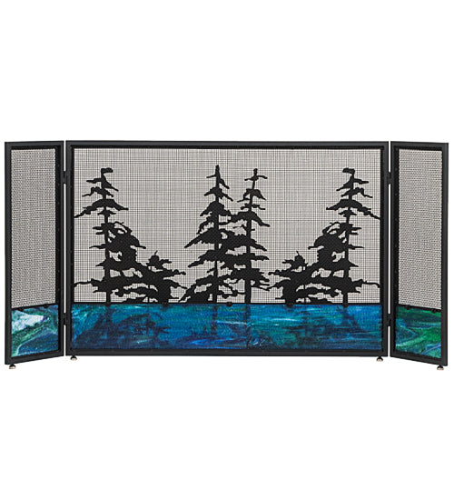 Meyda Tiffany Lighting 81106 Tall Pines Fireplace Screen Home Decor Black