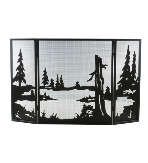 Meyda Tiffany Lighting 81150 Quiet Pond Fireplace Screen Home Decor Black