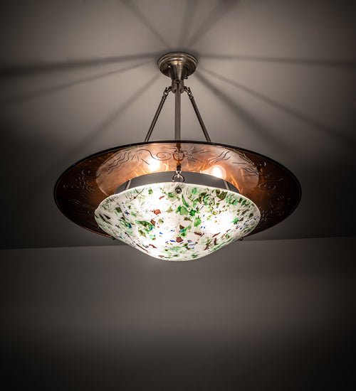 Meyda Tiffany Metro Fusion 81216 Pendant Light - Nickel, Transparent Copper