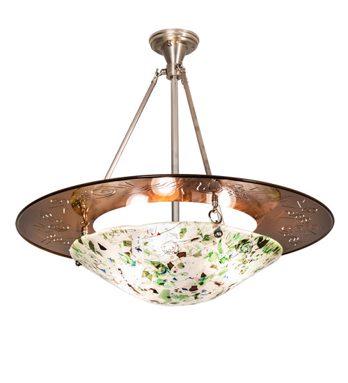 Meyda Tiffany Metro Fusion 81216 Pendant Light - Nickel, Transparent Copper