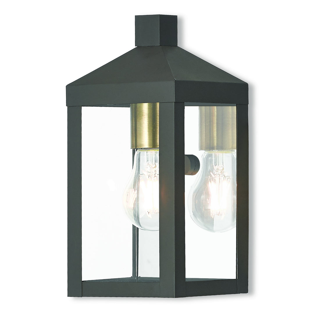 Livex Lighting 20581-07  Nyack Outdoor Bronze W/ Antique Brass Cluster And Polished Chrome Stainless Steel