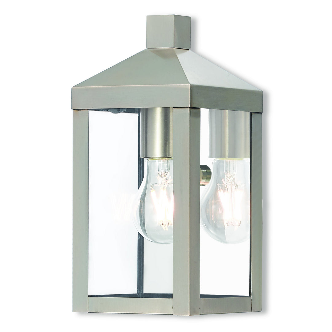 Livex Lighting 20581-91  Nyack Outdoor Brushed Nickel W/ Polished Chrome Stainless Steel