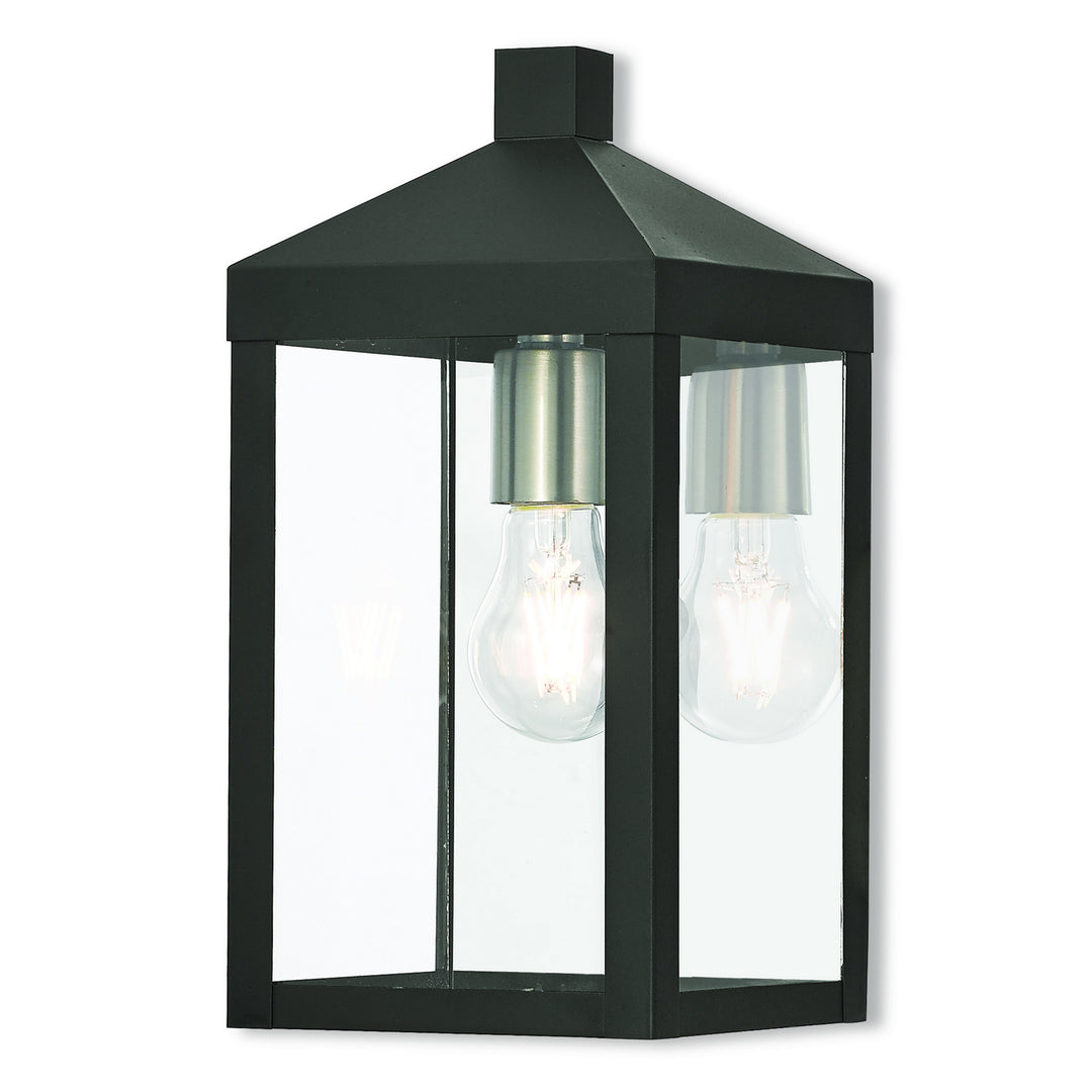 Livex Lighting 20582-04  Nyack Outdoor Black W/ Brushed Nickel Cluster And Polished Chrome Stainless Steel