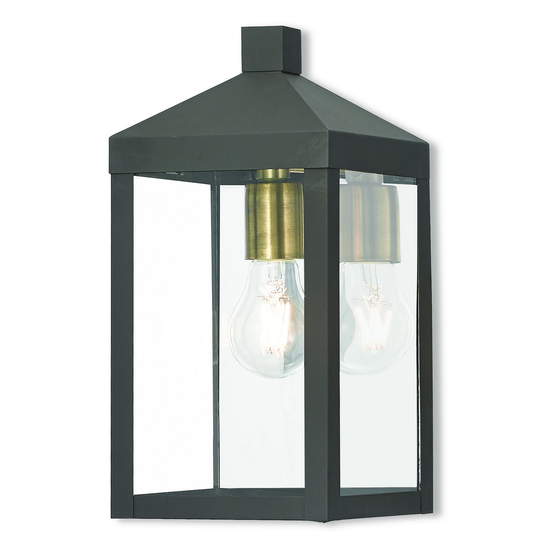 Livex Lighting 20582-07  Nyack Outdoor Bronze W/ Antique Brass Cluster And Polished Chrome Stainless Steel